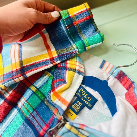 NWOT - Ralph Lauren Children’s Madras print Zip up jacket. Size 4T. - Picture 7 of 7